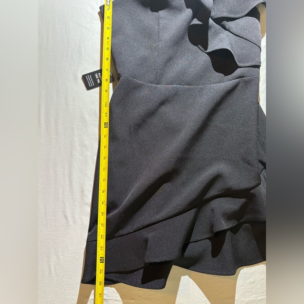 Express Black Asymmetrical Ruffle Dress - Picture 7 of 9